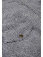 Krátká šedá vlněná bunda typu "alpaka" (553)