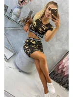 Souprava halenky se sukní moro khaki+hnědá