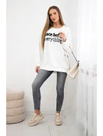 Mikina s vyšívaným nápisem ecru Mikina s vyšívaným nápisem ecru