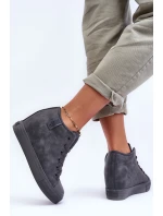 Dámské Kožené Tenisky Na Koturnu Big Star MM274005 Šedé