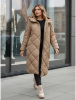 Dámská prošívaná zimní bunda s kapucí FEMACOAT khaki FashionStreet TY5477