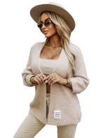 631-1 Stylový pletený svetr z měkkého úpletu - béžový 631-1 Stylový pletený svetr z měkkého úpletu - béžový