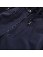 Tmavě modro/bílá oboustranná dámská bunda parka (W703)