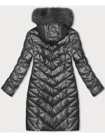 Prošívaná dámská zimní bunda v grafitové barvě J Style (16M9100-105)