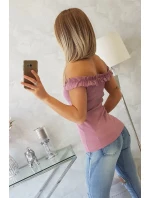 Španělská halenka s volánky tmavě růžová Španělská halenka s volánky tmavě růžová