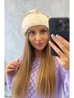 Dámská čepice Feba K330 ecru+green neon