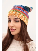 Čepice s fleecem Krystyna K207 neonově zelená+žlutá