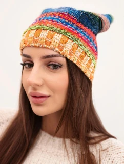 Čepice s fleecem Krystyna K207 neonově zelená+žlutá