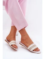 Vzorované Plné Dámské Sandály Béžové Leysi