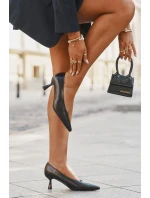 Lakované Lodičky na Podpatku Čokoládové Gavrielle