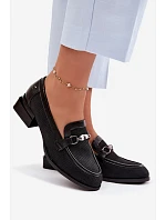 Dámské polobotky na podpatku s ozdobným detailem Černé Meliva