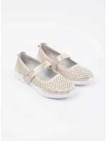 Stylové  baleríny hnědé dámské na plochém podpatku