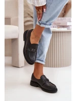 Zazoo 20102 Moderní Lakové Polobotky na Masivní Platformě Černé