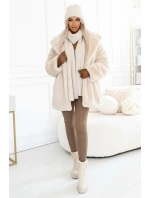 619-1 Pohodlný a elegantní žebrovaný dámský overal s výstřihem - moka pěna 619-1 Pohodlný a elegantní žebrovaný dámský overal s výstřihem - moka pěna