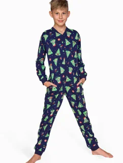 Cornette Dětská chlapecká kombinéza 185/168 Vánoční stromeček 2 d/r 86-128