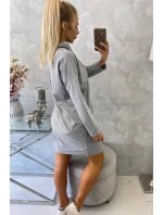 Šaty s kravatou šedé