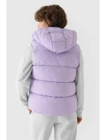 Dámský Péřový Bezrukávník S Kapucí Fialový 4F 4FWAW24TVJAF141-52S