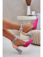 Sandály Na Podpatku Se Špičatými Nosy Fuchsie Gekkaria