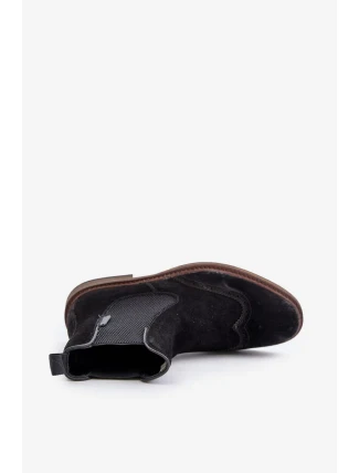 Semišové Pánské Kotníkové Boty Chelsea Big Star Černé Semišové Pánské Kotníkové Boty Chelsea Big Star Černé