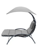 BERGAMO SEDÁTKO K BAZÉNU S PARAZÉNEM 200x125x180CM ŠEDÉ