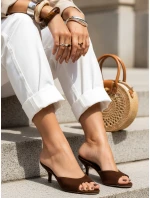 FashionStreet dámské semišové žabky mocha ZY1390 FashionStreet dámské semišové žabky mocha ZY1390