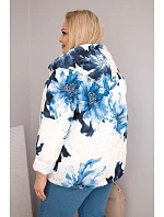Dámská jarní bunda Plus Size s květinovým vzorem granátová