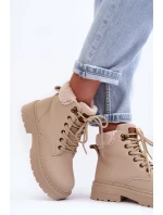 Dámské kožené trapery světle béžové Jette