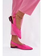 Baleríny s Zlatým Přezkou Eco Semišové Růžové Palerra
