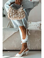 Dámské sandály na podpatku bílé Sevina