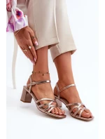 Dámské sandály na vysokém podpatku Sergio Leone Gold Dámské sandály na vysokém podpatku Sergio Leone Gold