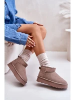 Moderní nízké zimní boty z semiše v khaki Nucca