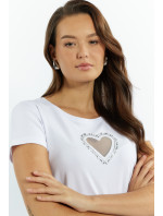 Monnari Trička Dámské tričko s aplikací Bílá