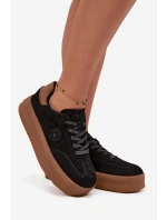 Dámské tenisky na platformě Big Star - černé