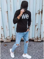 Pánská mikina s potiskem černá FashionStreet BX5365