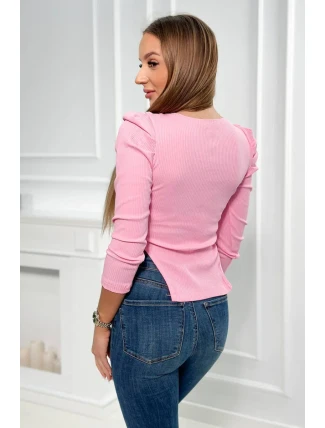 Halenka s buffovými rukávy světle růžová Halenka s buffovými rukávy světle růžová