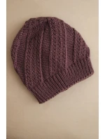 Dámská zimní čepice z vlny K441 švestková