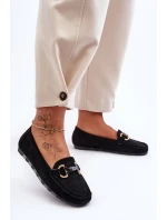 Kožené Dámské Mokasíny S Ozdobou Černé Dionira