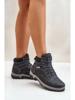 Pánské Zateplené Trekingové Boty Z Eko Kůže Modré Neramia