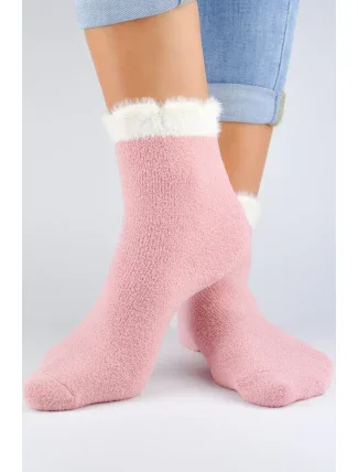 FROTÉ PONOŽKY NADÝCHANÉ ŽEBROVANÉ RŮŽOVÉ SF002