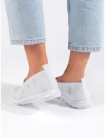 Výborné bílé baleríny dámské bez podpatku Výborné bílé baleríny dámské bez podpatku