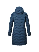 Dámská zimní bunda Killtec KOW 9 prošívaná bunda s kapucí dlouhá nepromokavá modrá (41806/744)