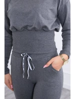 Široká žebrovaná sada v grafitové barvě