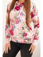 Velurová mikina s kapucí růžový Velurová mikina s kapucí růžový