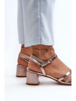 Dámské sandály na nízkém podpatku z ekokůže Sergio Leone SK046 stříbrné