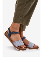 Dámské Sandály S Pletením Na Pásku Modré Inblu GS000050