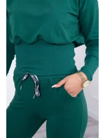 Široká žebrovaná sada zelená