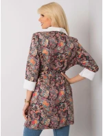 Dámský kabát DHJ PL 6022A.26X černý a červený Dámský kabát DHJ PL 6022A.26X černý a červený