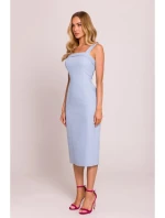 M843 Džínové midi šaty - světle modré
