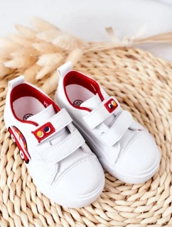 Dětské Tenisky Se Suchým Zipem Bíle-červené Taxi