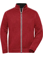 Daiber JN 898 Pánská pracovní pletená fleece bunda - Solid 02.0898 red melange/black Daiber JN 898 Pánská pracovní pletená fleece bunda - Solid 02.0898 red melange/black